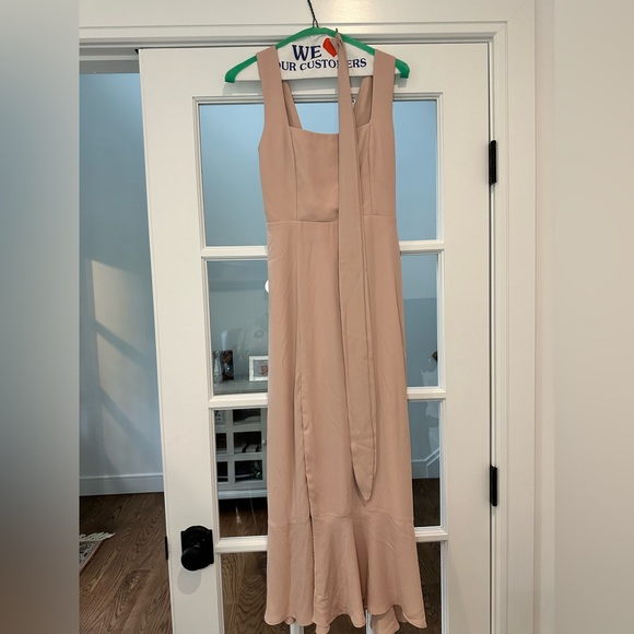 Show Me Your MuMu Claire midi dress in neutral mauve chiffon - worn once - Picture 3 of 8
